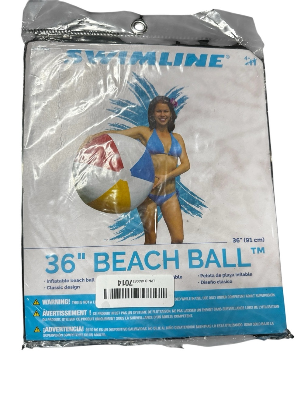 Swimline 36” Classic Inflatable Beach Ball NIP Pool Party Summer Fun